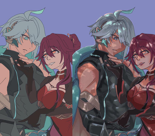 Characters belong to Genshin Impact and @airin_queenz